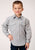 Roper Boys Kids Grey/White Cotton Blend Snap Print L/S Shirt
