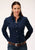 Roper Womens Navy Cotton Blend Solid Paisley L/S Shirt