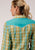 Roper Womens Turquoise/Celery Cotton Blend Plaid L/S Shirt