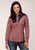 Roper Womens Red/Navy Cotton Blend Small Plaid L/S Fancy Shirt