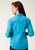 Roper Womens Turquoise Cotton Blend Broadcloth L/S 55/45 Shirt