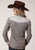 Roper Womens Chocolate/Cream Cotton Blend Teardrop L/S Shirt
