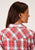 Roper Womens Orange/White Cotton Blend Plaid L/S Snap Shirt