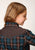 Roper Girls Brown/Teal Cotton Blend Windowpane L/S Plaid Shirt