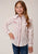 Roper Girls Kids White/Red Cotton Blend Floral Print L/S Shirt
