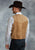 Roper Mens Brown Silky Cow Suede Leather Embossed Snap Western Vest