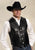 Roper Mens Black Cow Nappa Leather Buffalo Nickel Button Western Vest