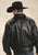 Roper Mens Black Lamb Touch Nappa Leather Jacket Western Bomber Front Zip