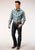 Roper Mens Turquoise 100% Cotton Vintage Plaid L/S Shirt