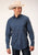 Roper Mens Blue 100% Cotton North South Arrows L/S Shirt