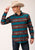 Roper Mens Multi-Color 100% Cotton Ombre Aztec L/S Stripe Shirt
