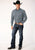 Roper Mens Blue 100% Cotton Four Leaf Foulard L/S Shirt