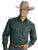Roper Mens Green 100% Cotton L/S Snap 1 Pt Back Yoke Poplin Western Shirt