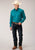 Roper Mens Turquoise Cotton Blend Poplin Stretch L/S Shirt