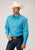 Roper Mens Turquoise Cotton Blend Amarillo L/S Poplin Shirt