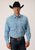 Roper Mens Blue Cotton Blend New Stretch Check L/S Shirt