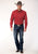 Roper Mens Red 100% Cotton Victorian Foulard BD L/S Btn Shirt
