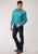 Roper Mens Turquoise 100% Cotton Foulard BD L/S Button Shirt