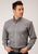 Roper Mens Grey Cotton Blend Diamond Poplin BD L/S Btn Shirt