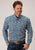 Roper Mens Blue 100% Cotton Amarillo Paisley BD L/S 1 Pkt Shirt