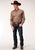 Roper Mens Brown 100% Cotton Cinnamon Foulard BD L/S 1 Pkt Shirt