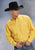 Roper Mens Yellow 100% Cotton L/S Button Down Solid Poplin Western Shirt