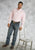 Roper Mens Pink 100% Cotton L/S Button Down Solid Poplin Western Shirt