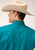 Roper Mens Turquoise Cotton Blend Poplin Stretch BD L/S Btn Shirt