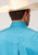 Roper Mens Turquoise Cotton Blend Stretch Poplin BD L/S Btn Shirt