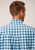 Roper Mens Blue Cotton Blend Stretch Check BD L/S Button Shirt