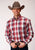 Roper Mens Red 100% Cotton Apple Plaid BD L/S 1 Pocket Shirt