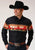 Roper Mens Black 100% Cotton Red Mesa Border L/S Snap Shirt