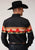 Roper Mens Black 100% Cotton Red Mesa Border L/S Snap Shirt
