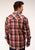 Roper Mens Orange/Navy 100% Cotton Unlined Flannel Plaid L/S Shirt