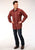 Roper Mens Wine 100% Cotton Unlined Flannel Plaid L/S Shirt