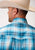 Roper Mens Blue 100% Cotton Mesa Plaid BD L/S Btn Shirt