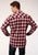 Roper Mens Red/White 100% Cotton Unlined Flannel Plaid L/S Tall Shirt