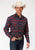 Roper Mens Navy/Red 100% Cotton Plaid Flannel L/S Tall Shirt