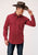 Roper Mens Red Cotton Blend Stretch Poplin L/S Tall Shirt
