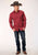 Roper Mens Red Cotton Blend Stretch Poplin L/S Tall Shirt