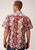 Roper Mens Red 100% Cotton Hawaiian Horseshoes S/S Shirt