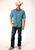 Roper Mens Blue 100% Cotton Victorian Foulard S/S Shirt
