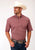 Roper Mens Red 100% Cotton Barn Foulard BD S/S Btn Shirt