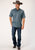 Roper Mens Grey 100% Cotton Cottage Foulard BD S/S 1 Pkt Shirt