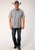 Roper Mens Grey Cotton Blend Diamond Star Geo BD S/S 1 Pkt Shirt