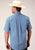 Roper Mens Blue Cotton Blend Diamond Star Geo BD S/S 1 Pkt Shirt
