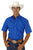 Roper Mens Royal 100% Cotton S/S 1 Pkt Button Down Poplin Western Shirt
