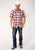 Roper Mens Red 100% Cotton Ombre S/S Tall Snap Shirt