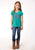 Roper Girls Kids Turquoise Poly/Rayon GRL PWR S/S Shirt