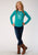 Roper Girls Turquoise Poly/Rayon Love Cactus L/S T-Shirt